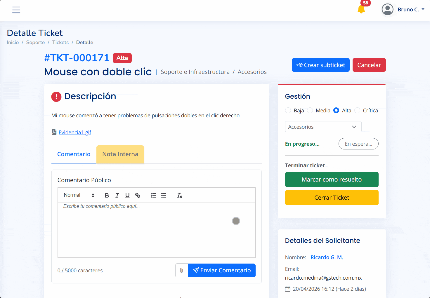 Comentarios y Notas Internas